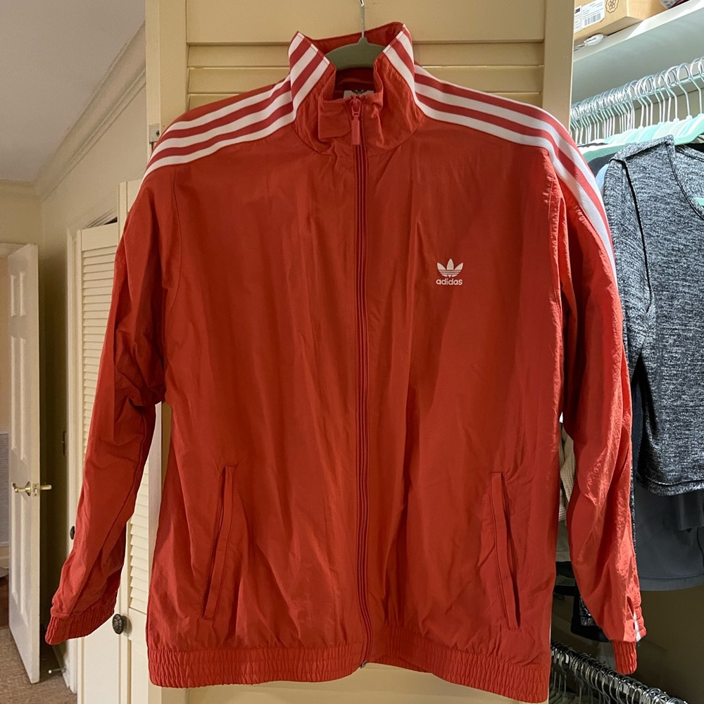 Orange/red adidas track jacket!